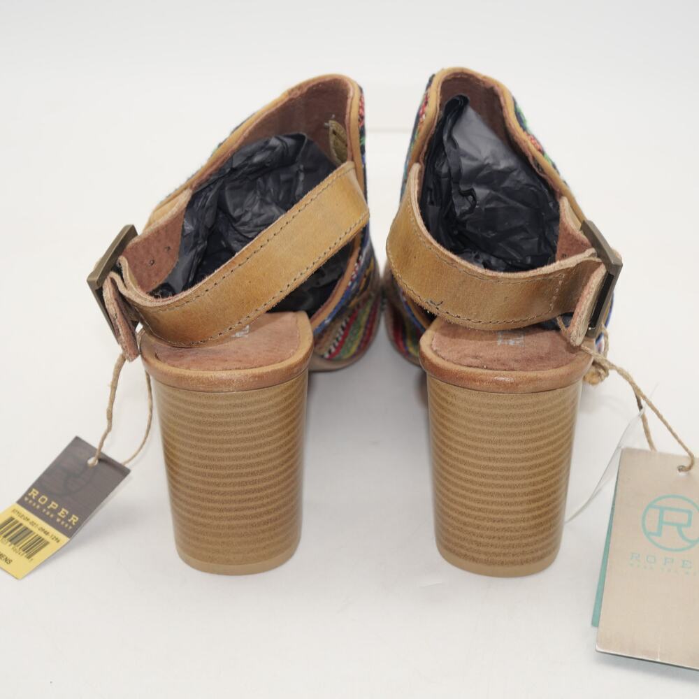 NEW ROPER Women's 8.5 Mika Aztec Tapestry Southwest Sling Back  Heel - Picture 5 of 10